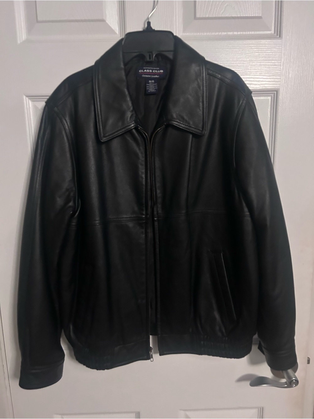 CLASS CLUB Black Leather Zip Jacket